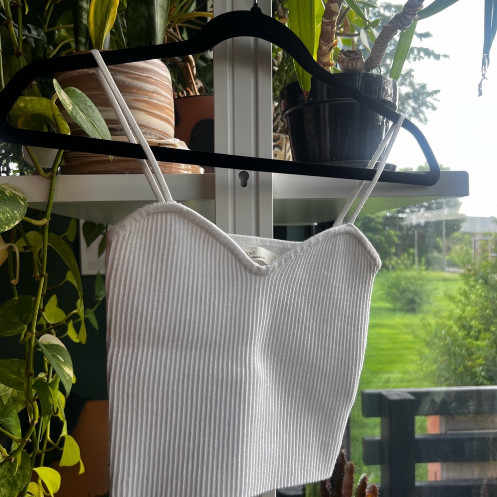OAK + FORT White Ribbed Camisole